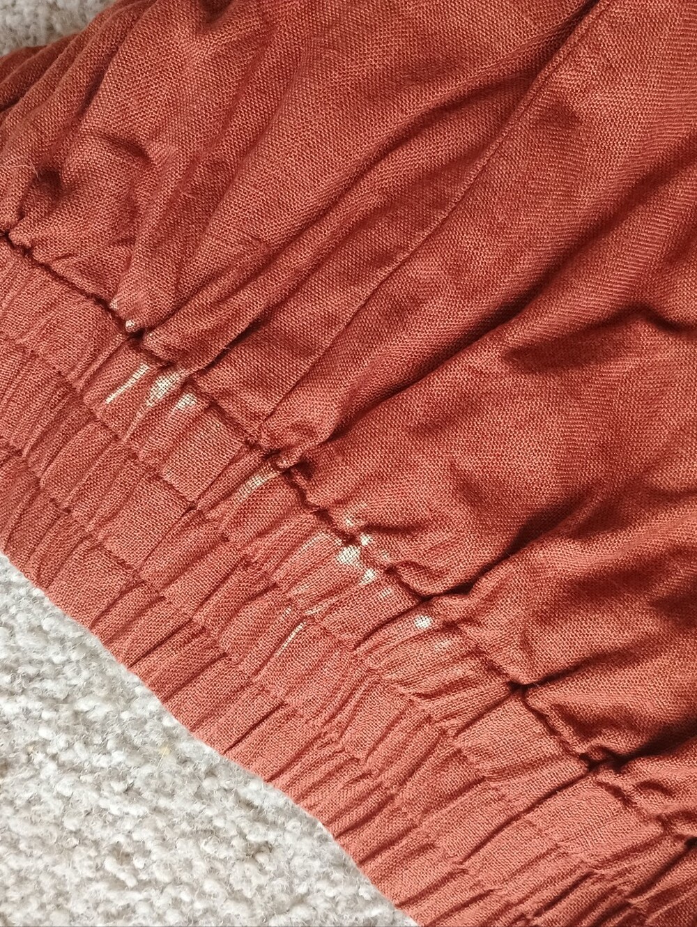 NPL - Women’s High-Waist Tie-Waist Wide-Leg Pants - Rust - M - Picture 3 of 3
